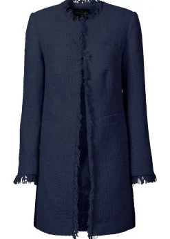 Blazer long en maille bouclée