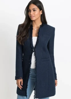 Blazer long en maille bouclée
