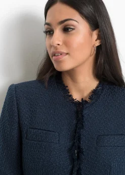 Blazer long en maille bouclée