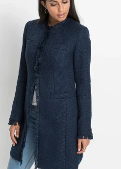 Blazer long en maille bouclée