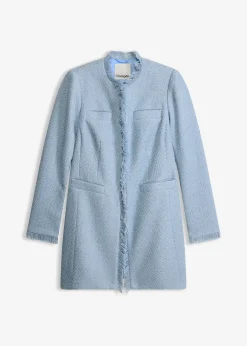 Blazer long en maille bouclée