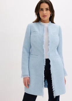 Blazer long en maille bouclée