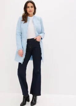 Blazer long en maille bouclée