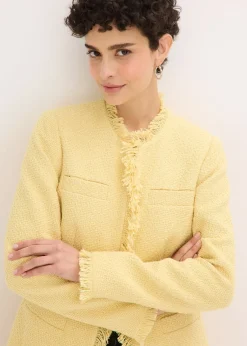 Blazer long en maille bouclée