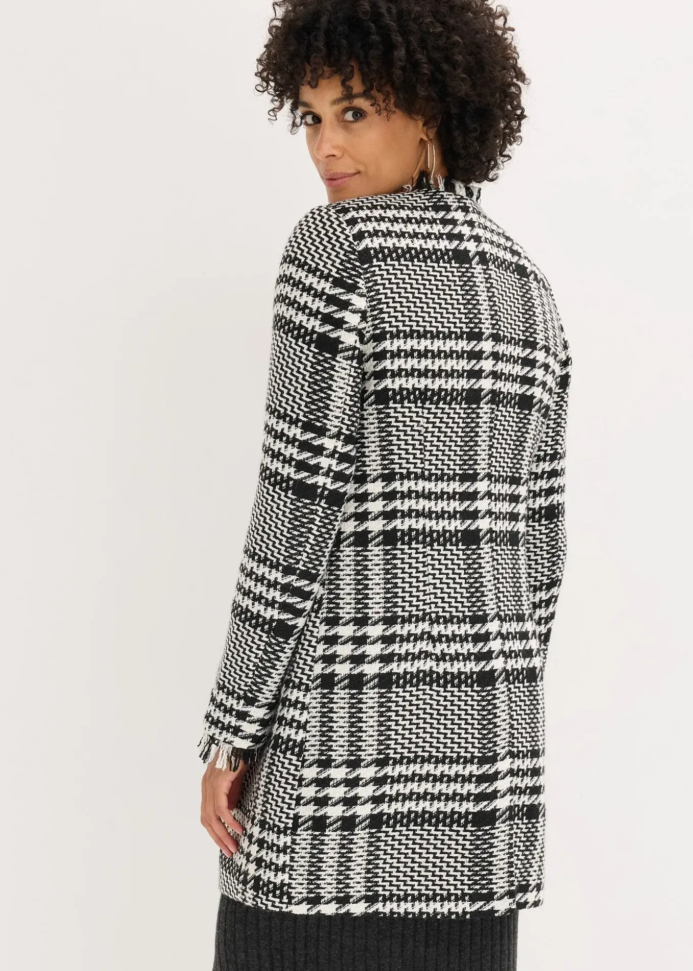 Blazer long en maille bouclette