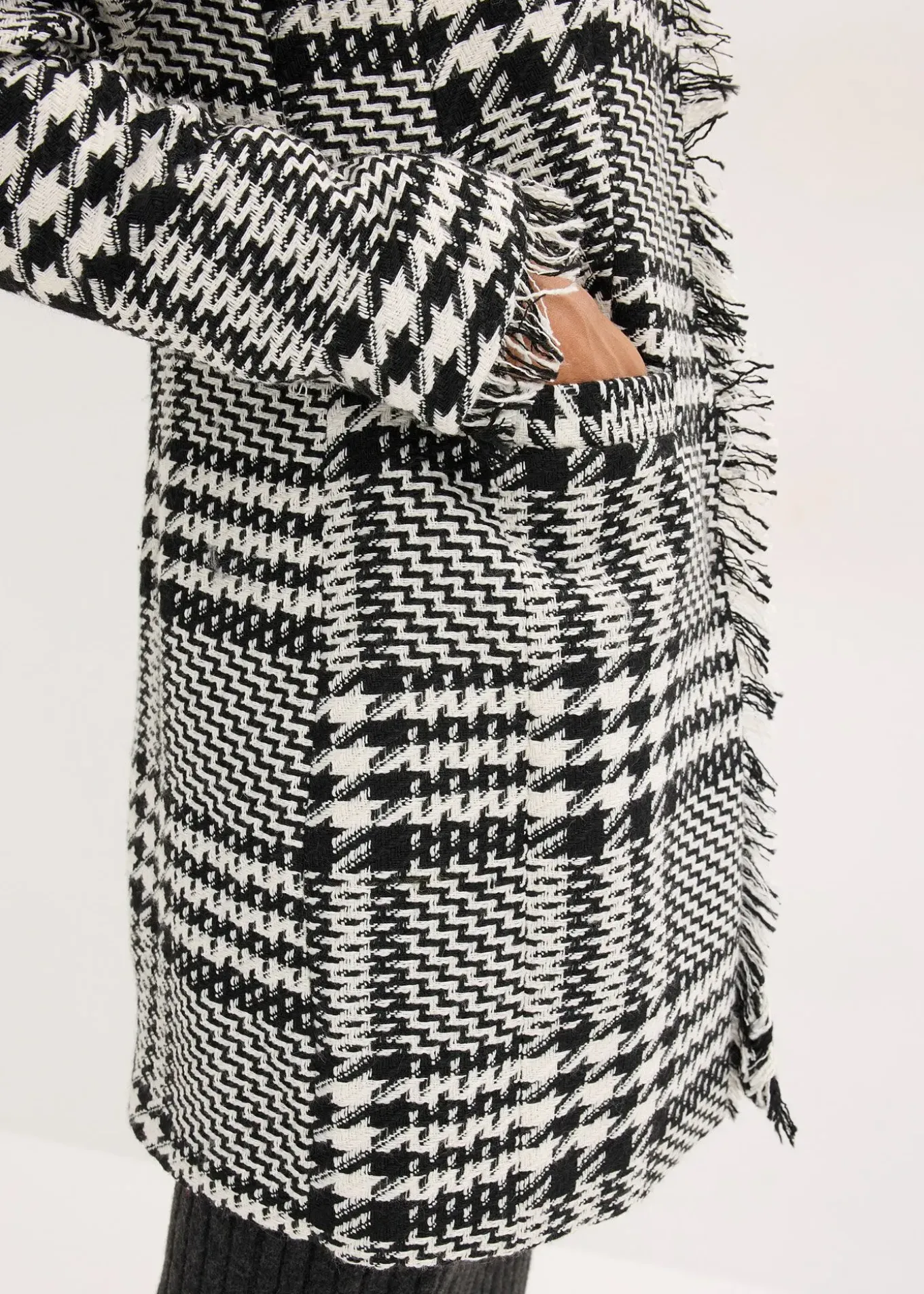 Blazer long en maille bouclette