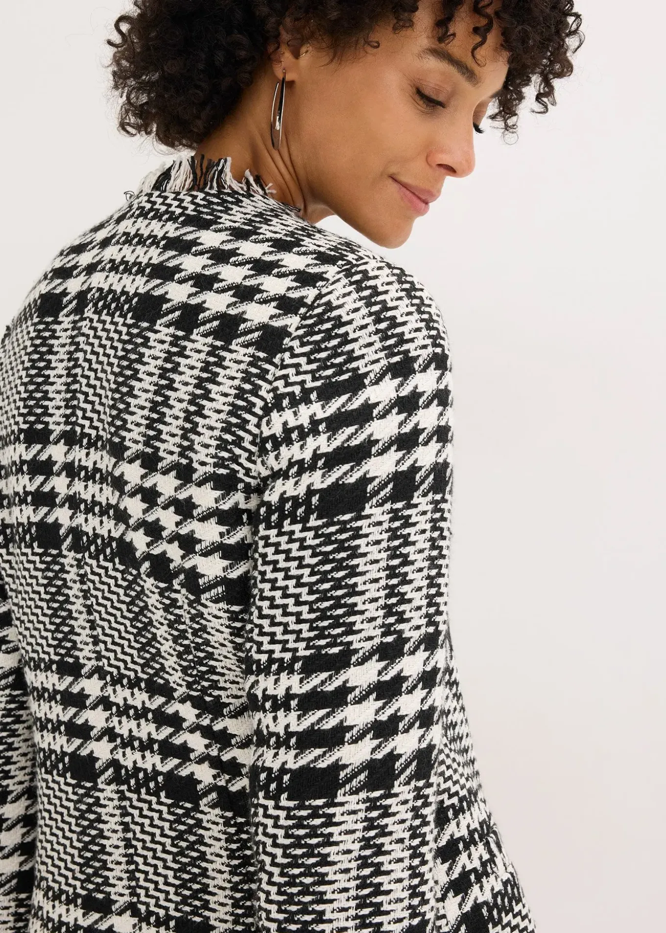 Blazer long en maille bouclette