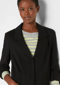 Blazer long en maille Milano de viscose mélangée