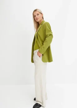 Blazer long en viscose mélangée