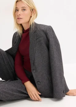 Blazer oversize en viscose mélangée