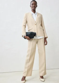 Blazer sans col 100% lin