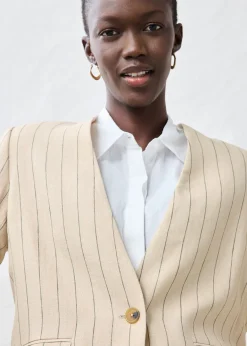 Blazer sans col 100% lin