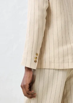 Blazer sans col 100% lin