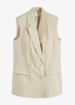 Blazer sans manches en lin mélangé