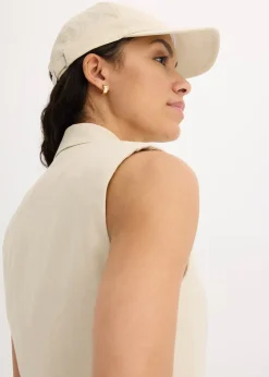 Blazer sans manches en lin mélangé