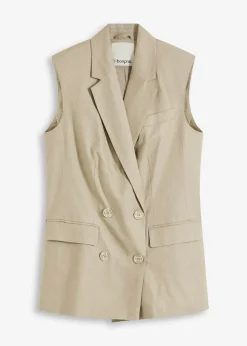 Blazer sans manches en lin mélangé