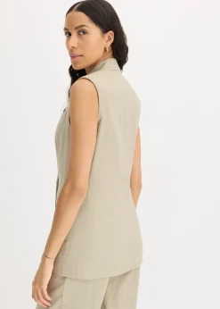 Blazer sans manches en lin mélangé