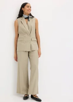 Blazer sans manches en lin mélangé