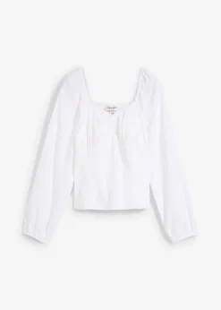 Blouse à broderie anglaise, 100% coton