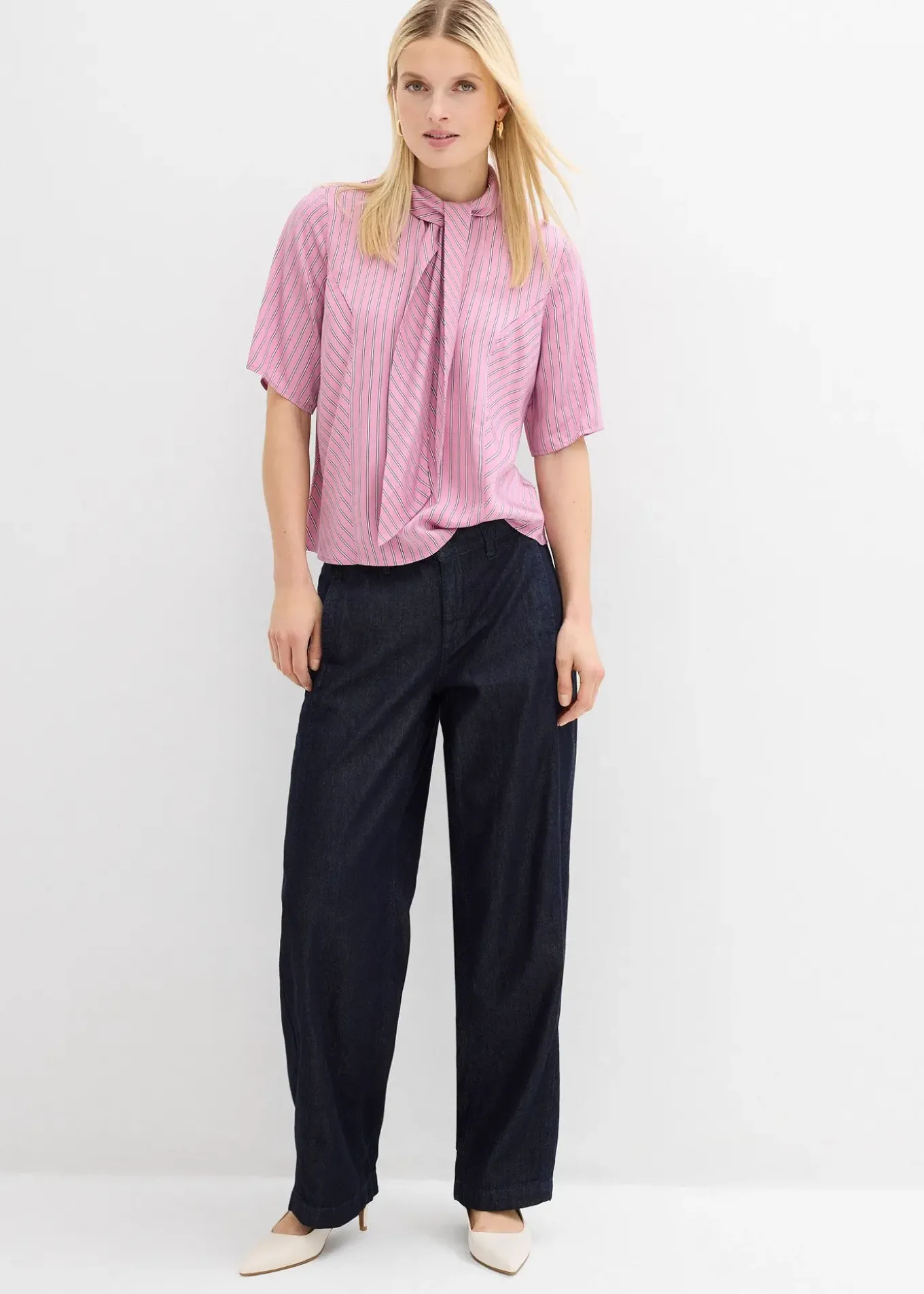 Blouse à lavallière en modal doux