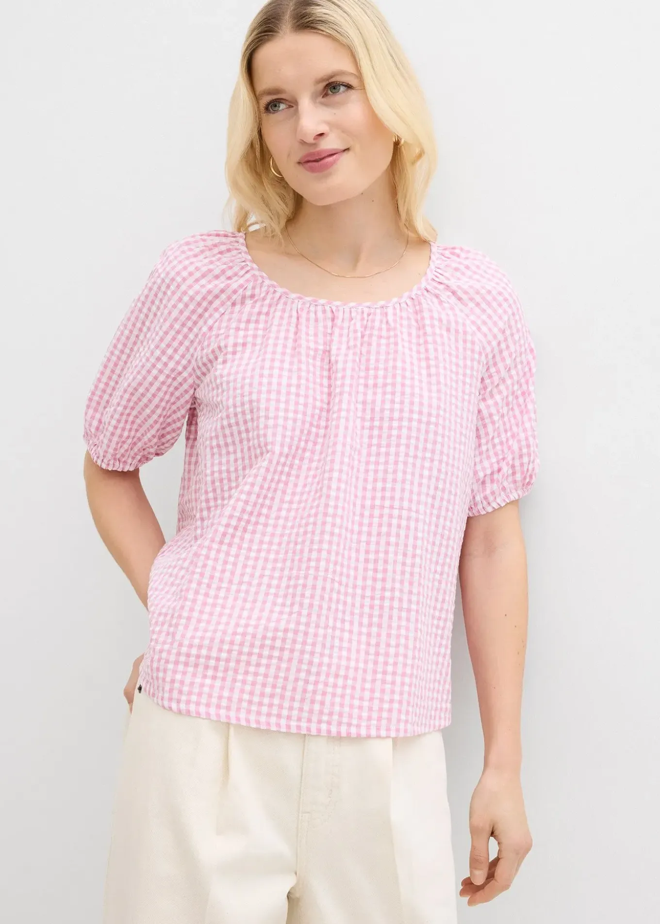 Blouse à manches courtes 100% coton