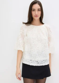 Blouse à motif floral texturé