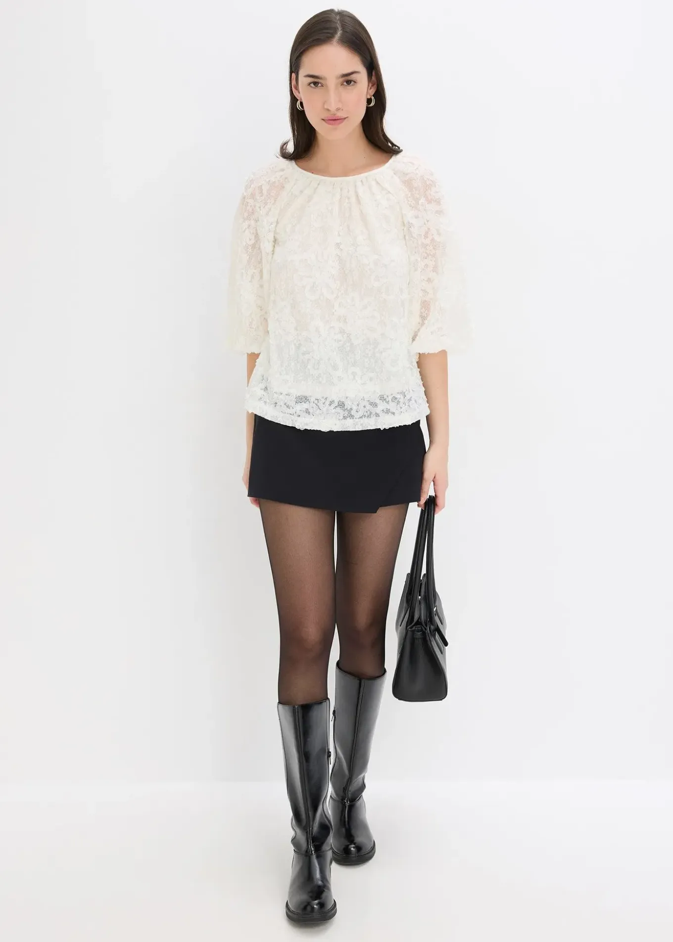 Blouse à motif floral texturé