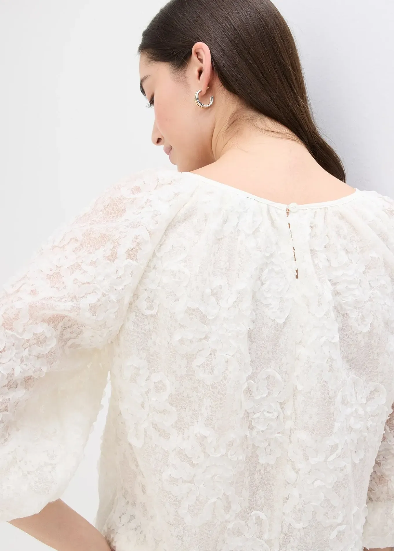 Blouse à motif floral texturé