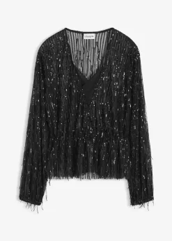 Blouse à sequins et franges