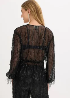 Blouse à sequins et franges