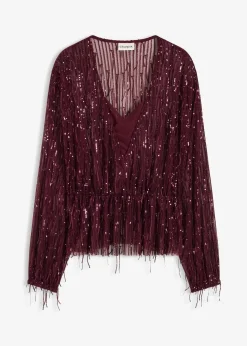Blouse à sequins et franges