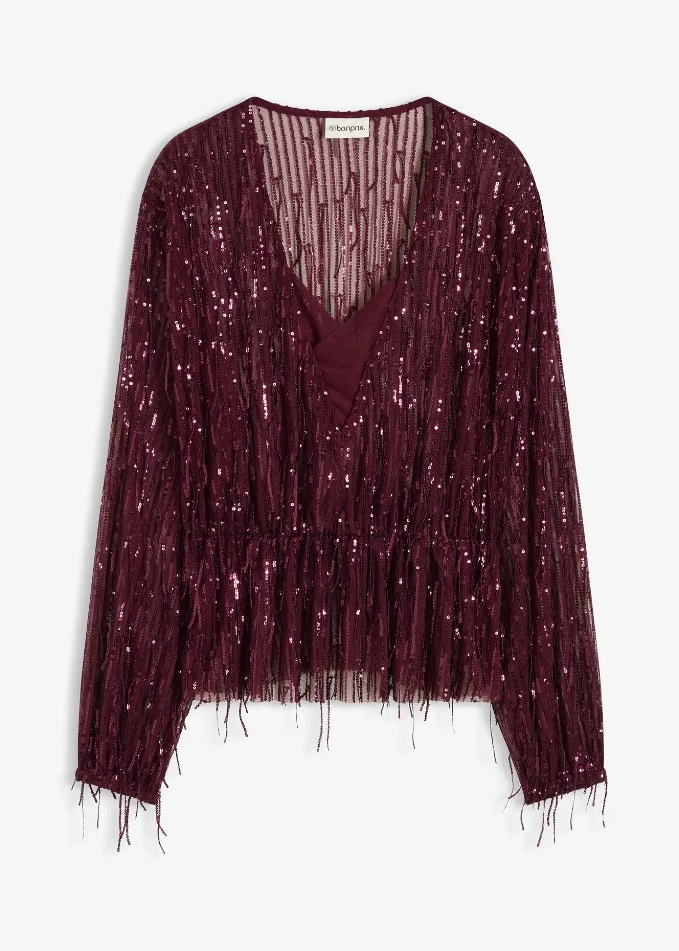Blouse à sequins et franges