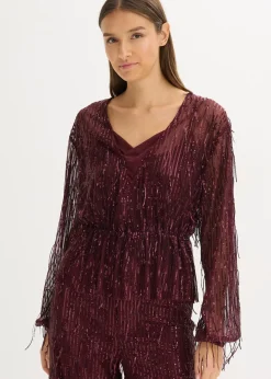 Blouse à sequins et franges