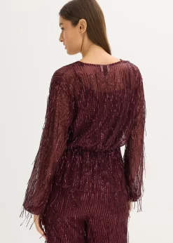 Blouse à sequins et franges