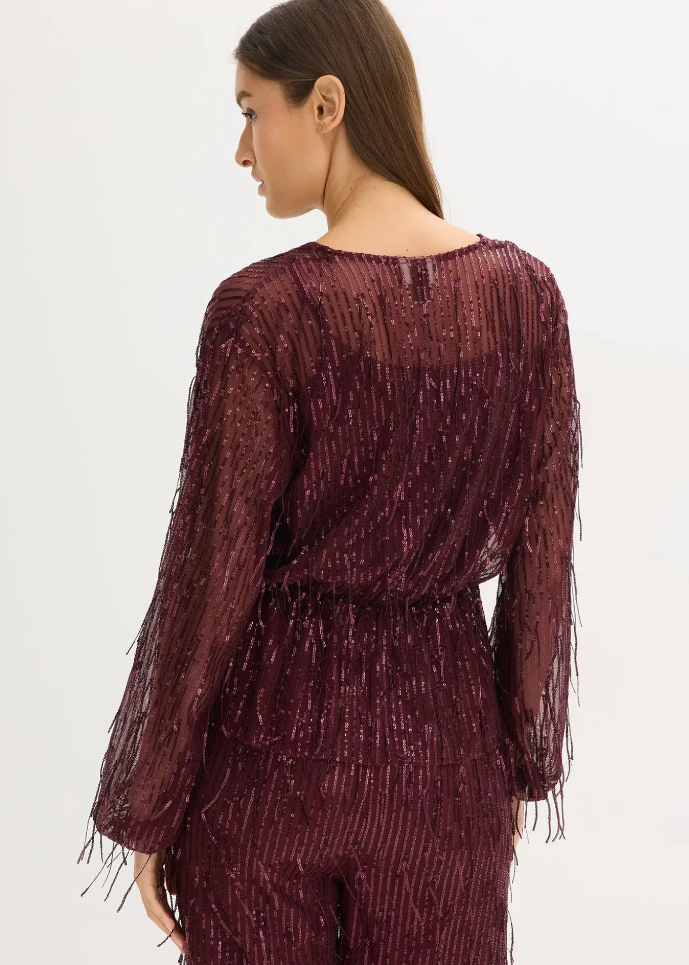 Blouse à sequins et franges