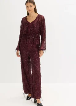 Blouse à sequins et franges