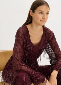 Blouse à sequins et franges