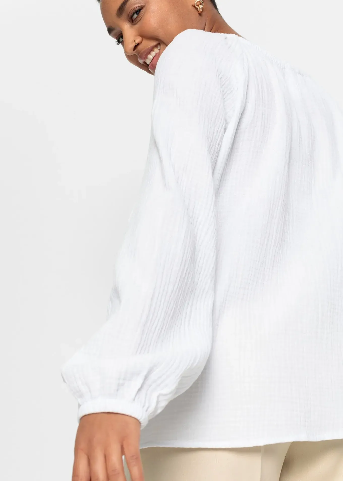 Blouse ample en gaze de coton