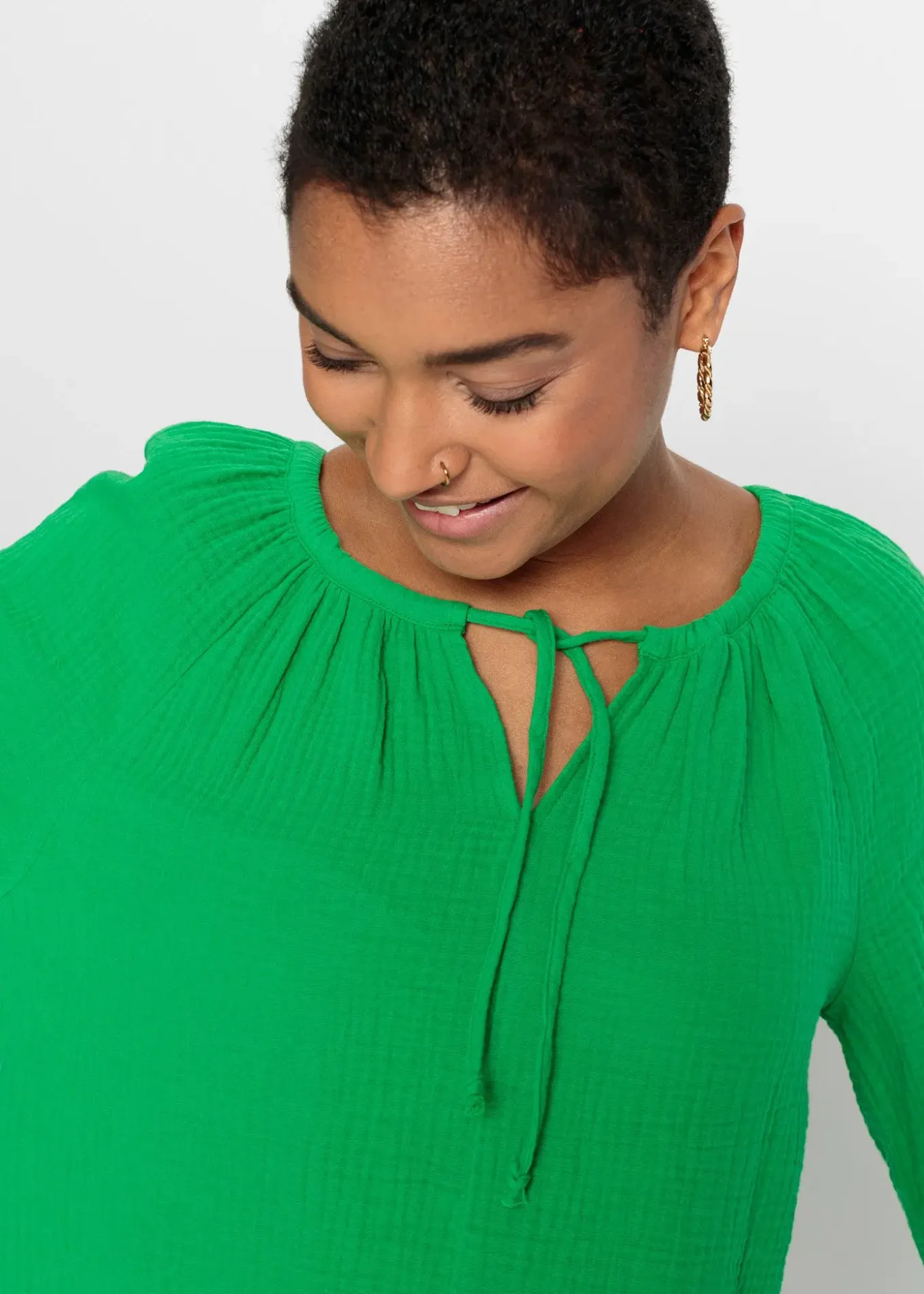 Blouse ample en gaze de coton