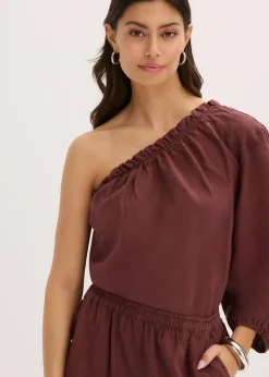 Blouse asymétrique en lin mélangé
