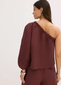 Blouse asymétrique en lin mélangé