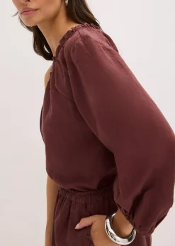 Blouse asymétrique en lin mélangé