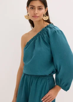 Blouse asymétrique en lin mélangé