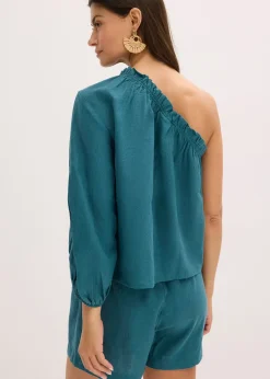Blouse asymétrique en lin mélangé