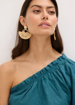 Blouse asymétrique en lin mélangé