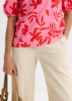 Blouse col Bardot imprimée en viscose mélangée