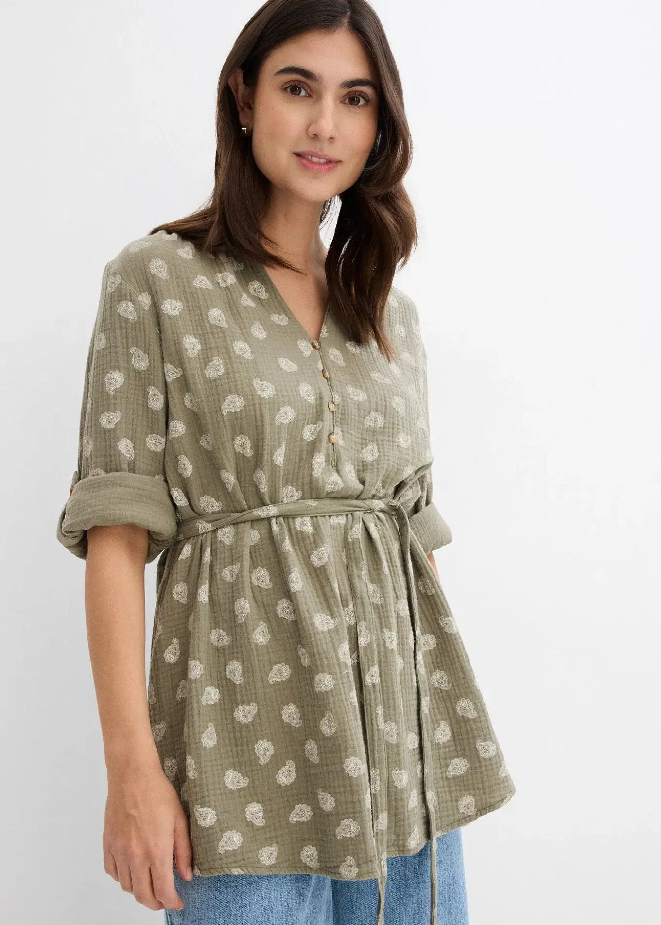 Blouse de grossesse et d’allaitement en gaze 100% coton