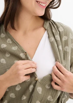 Blouse de grossesse et d’allaitement en gaze 100% coton
