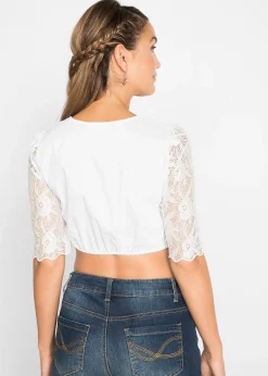 Blouse Dirndl avec manches en dentelle
