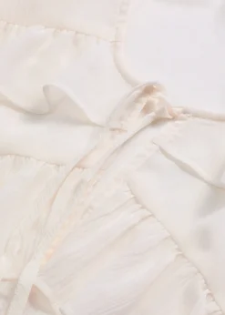 Blouse en crêpe à volants